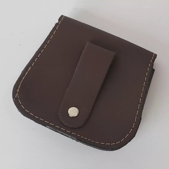 PERUVIAN GENUINE LEATHER PURSE COINS MEN'S WOMEN'S EMBOSSED LOGO DESIGN WALLET - Picture 2 of 3